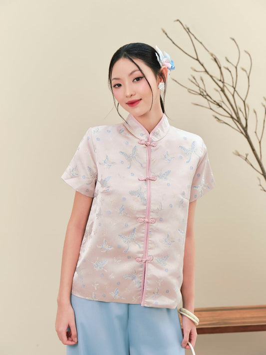 Mieufashionista Modern Short Sleeve Blouse Minh Hy