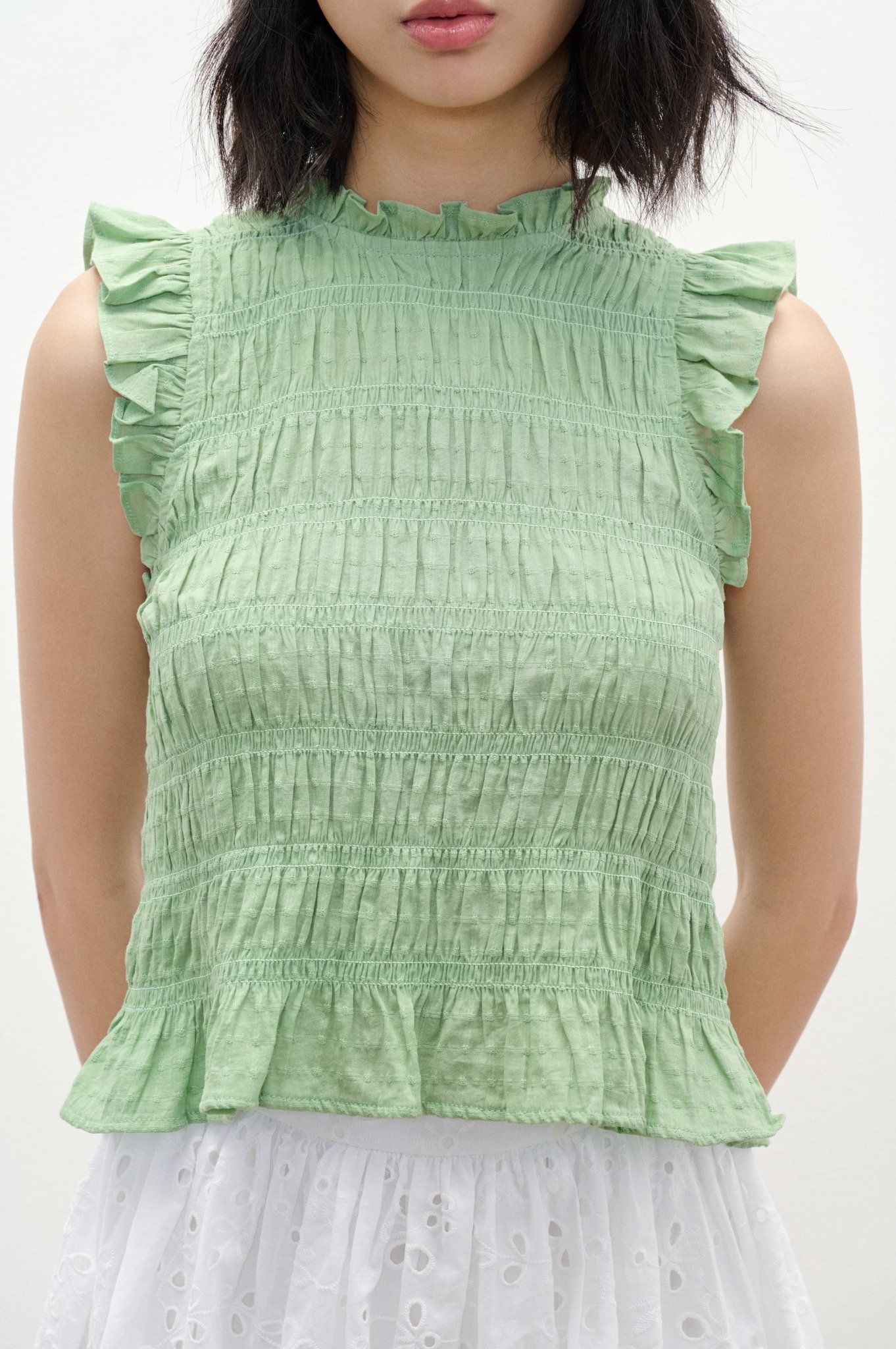 Libe Mint Smocking Top (Pre-order)