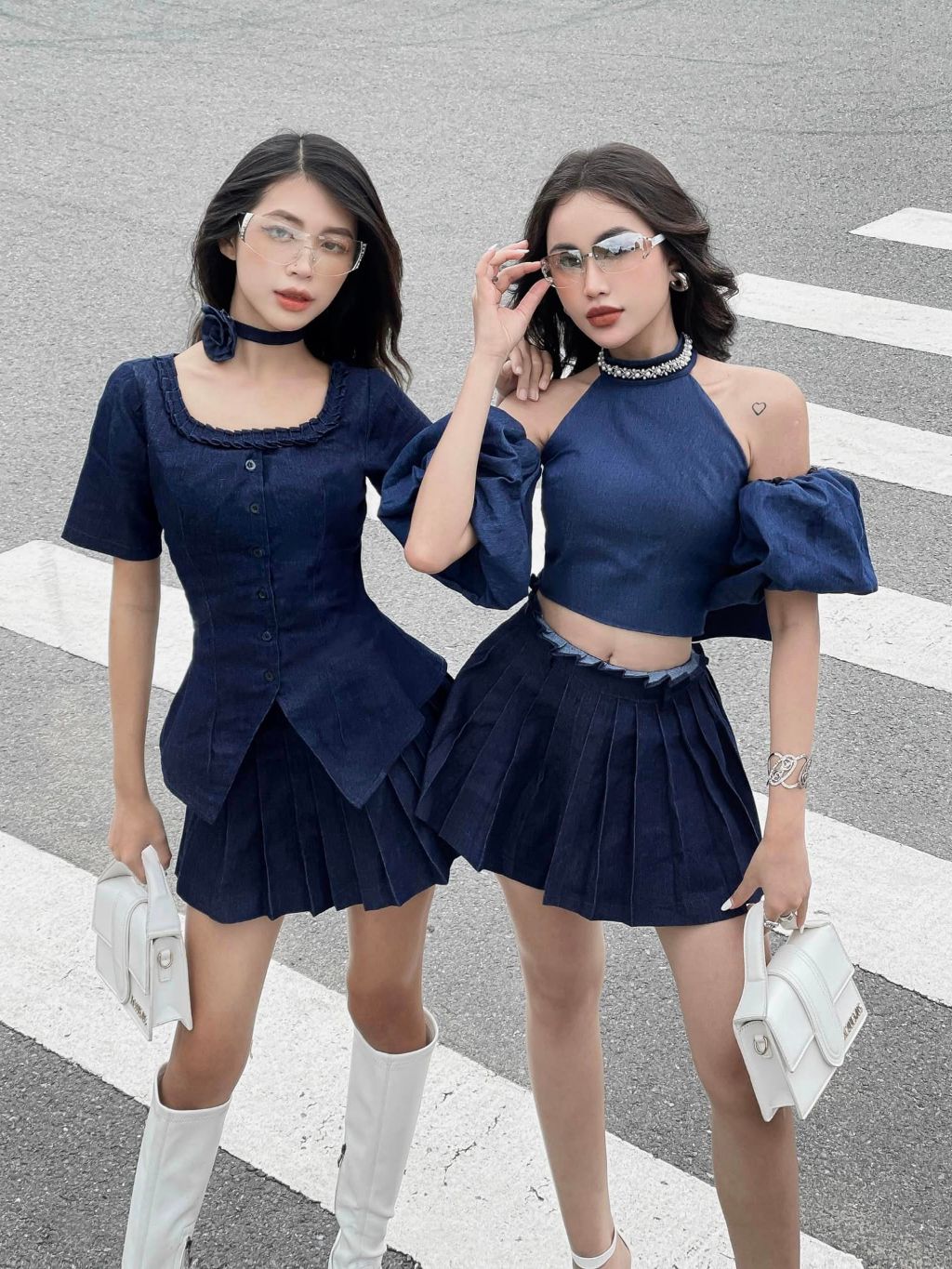 The Fance Monica Denim Top (Pre-order)