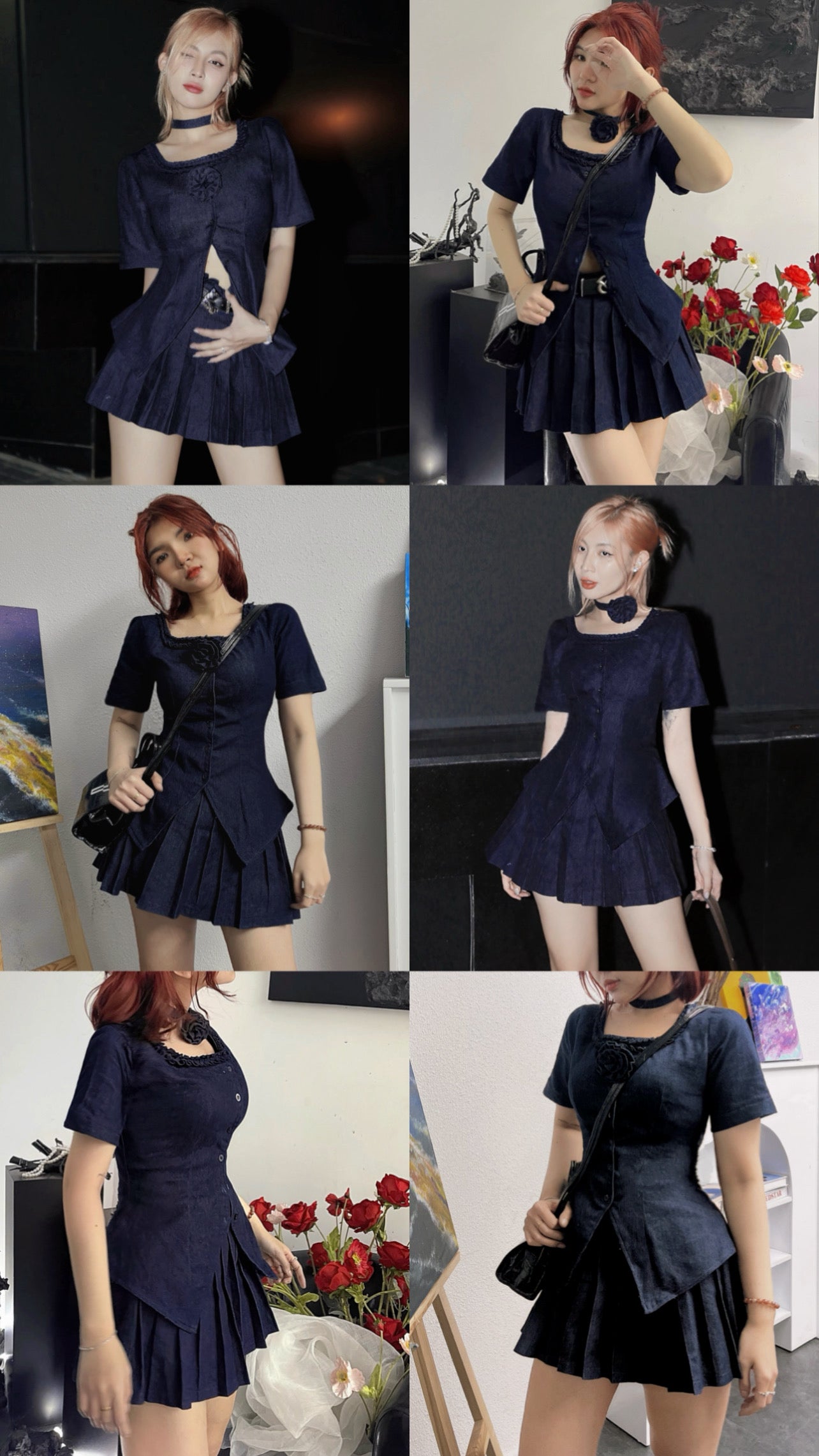 The Fance Monica Denim Top (Pre-order)