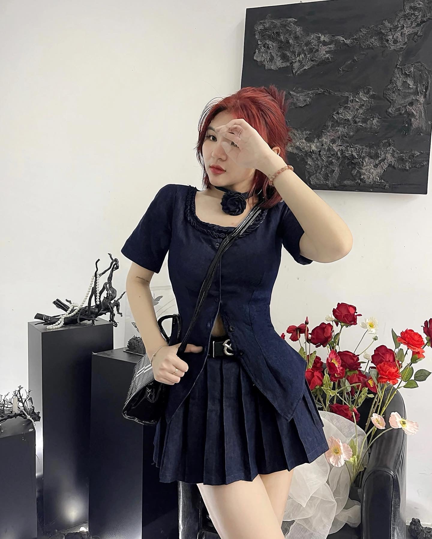 The Fance Monica Denim Top (Pre-order)