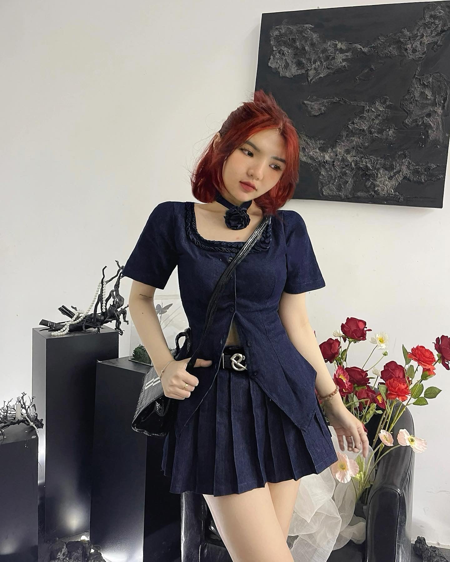 The Fance Monica Denim Top (Pre-order)