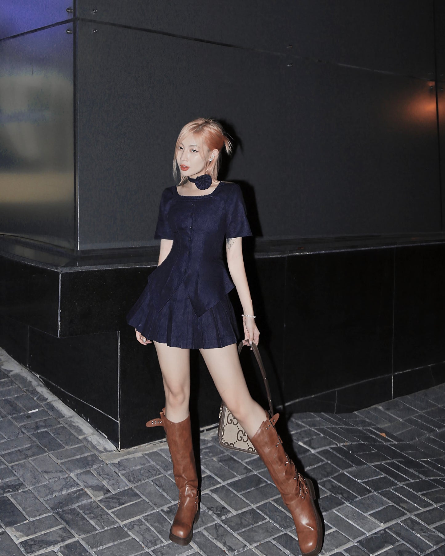 The Fance Monica Denim Top (Pre-order)