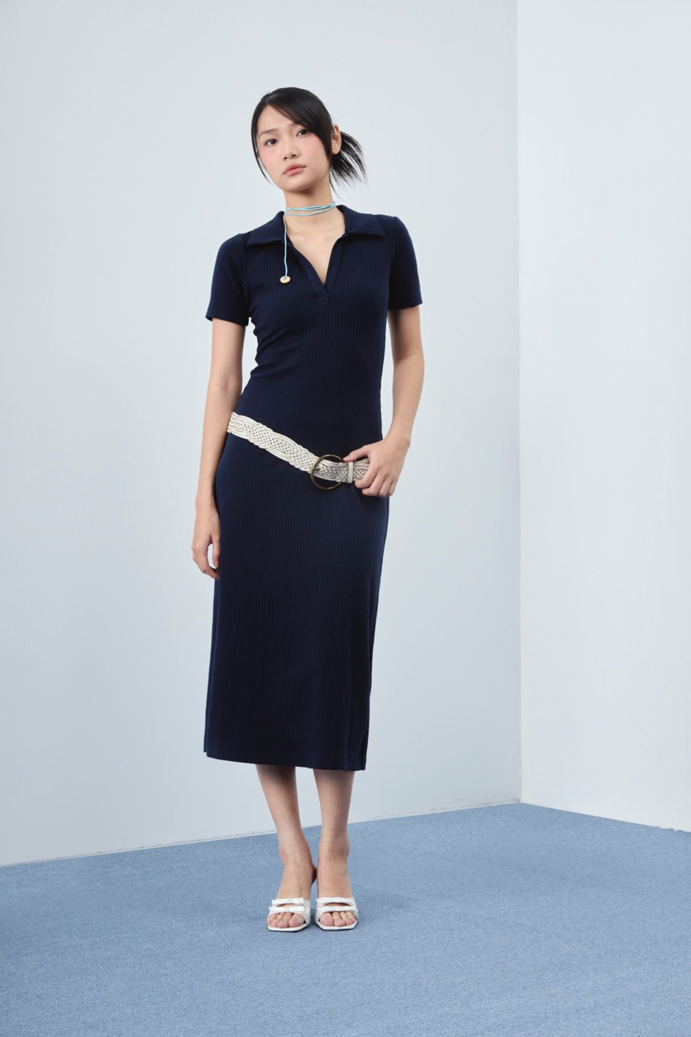 Libe Navy Polo Midi Dress (Pre-order)