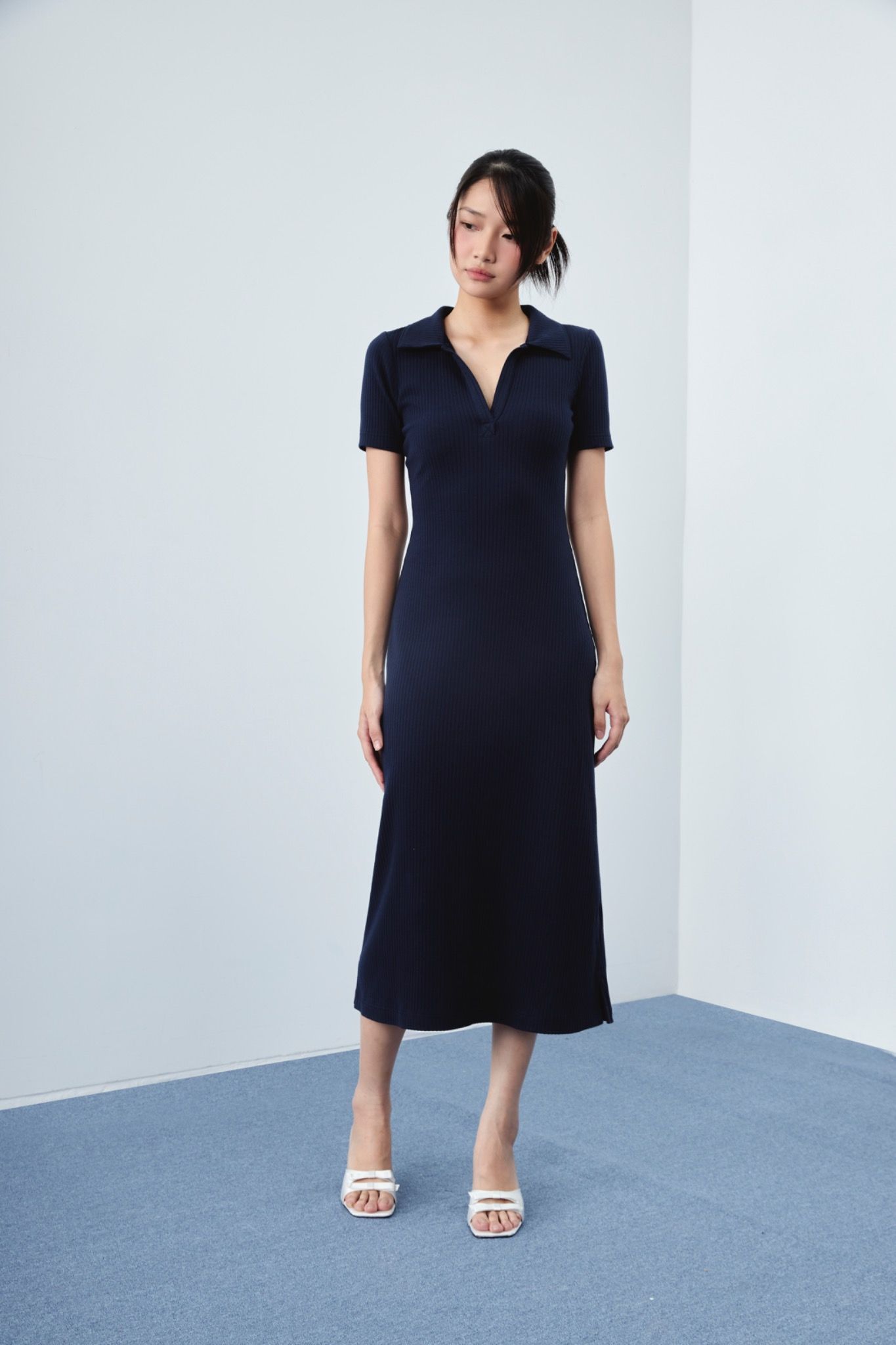 Libe Navy Polo Midi Dress (Pre-order)