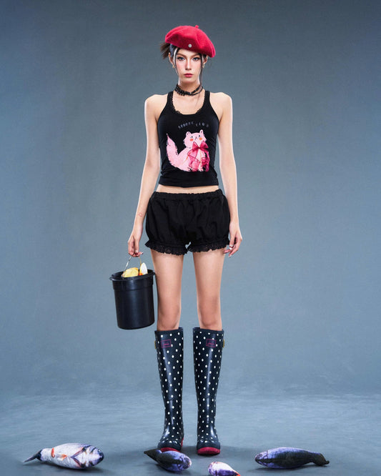Sodope Club Noir Top x Black Crush Shorts (Pre-order)