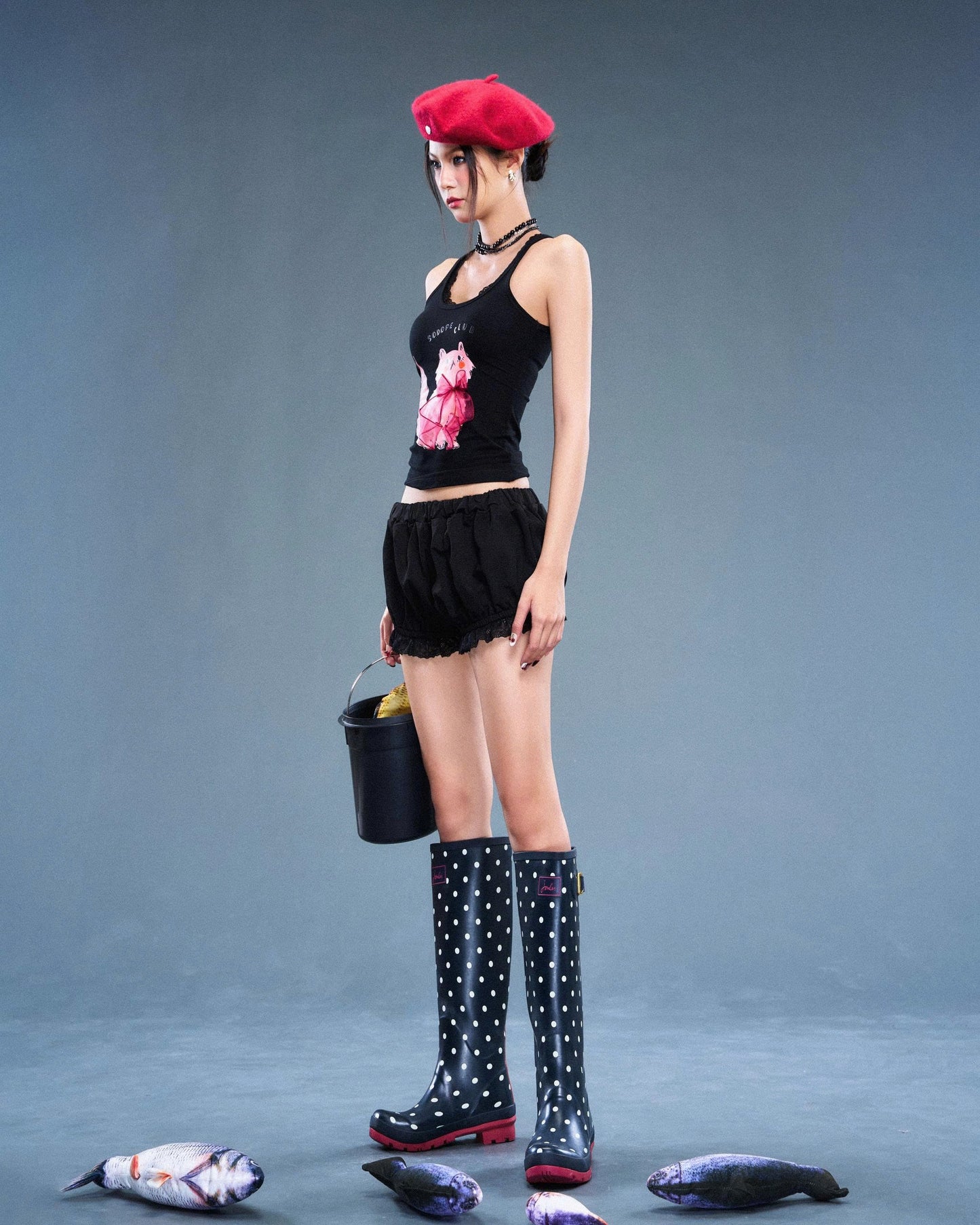 Sodope Club Noir Top x Black Crush Shorts (Pre-order)