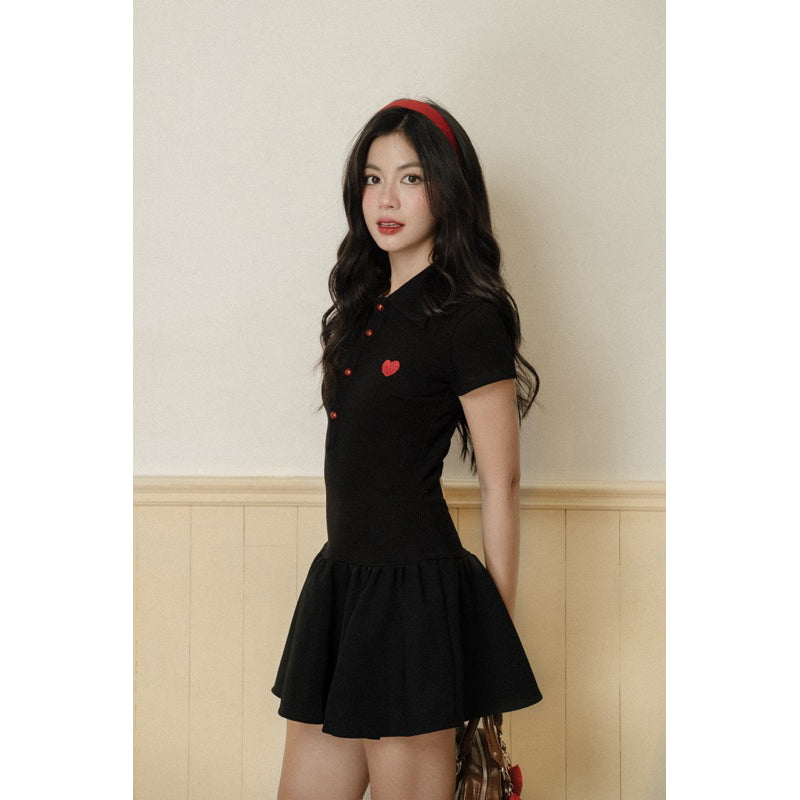 Ours stu Hannie Black Dress With Red Heart (Pre-order)