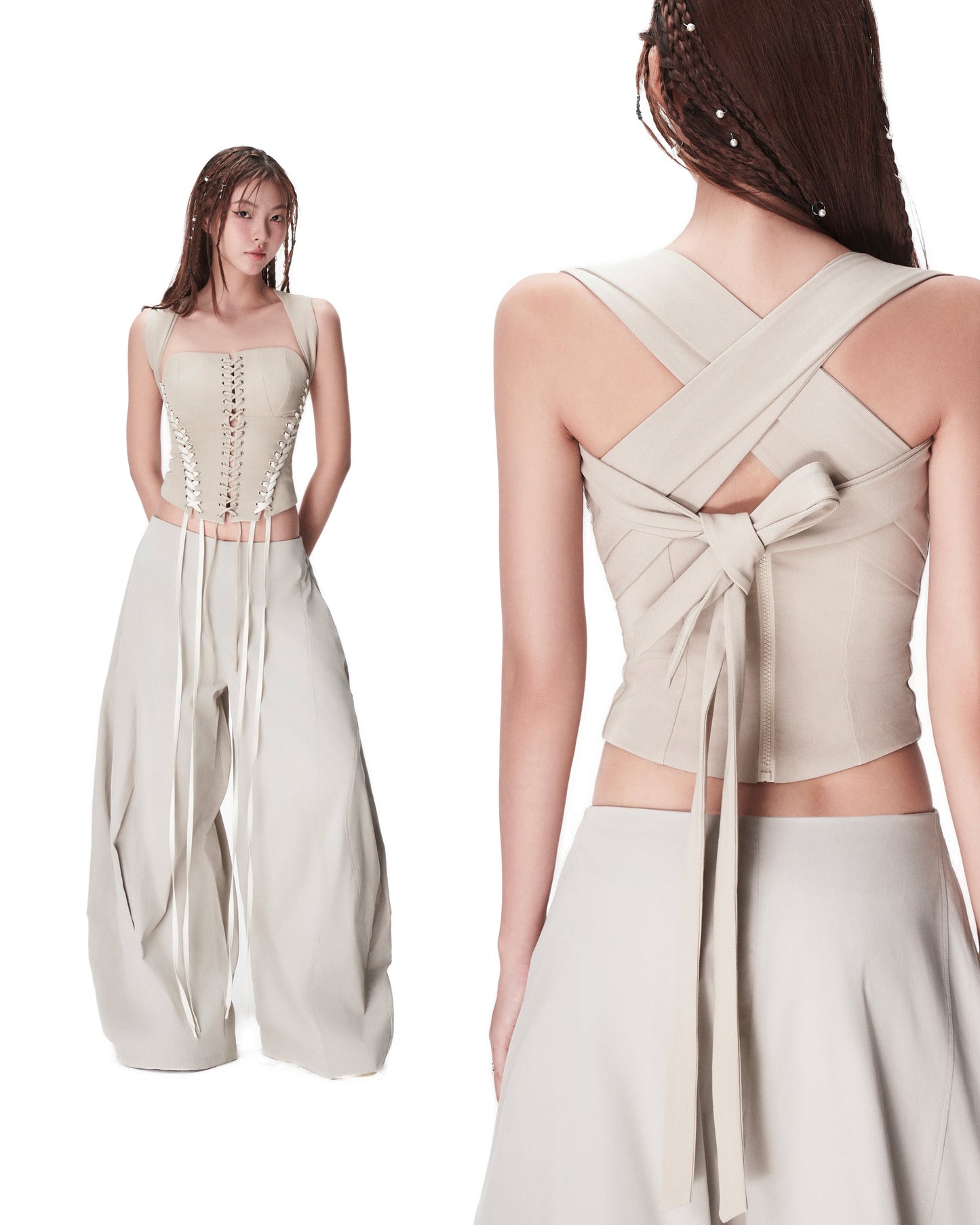 Bunny Hill Panacea Top (Beige) (Pre-order) - Em Clothing