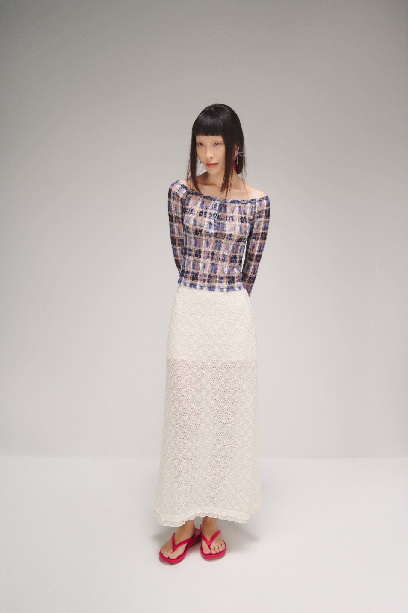 Libe Printed Lace Long Sleeve Top (Pre-order)