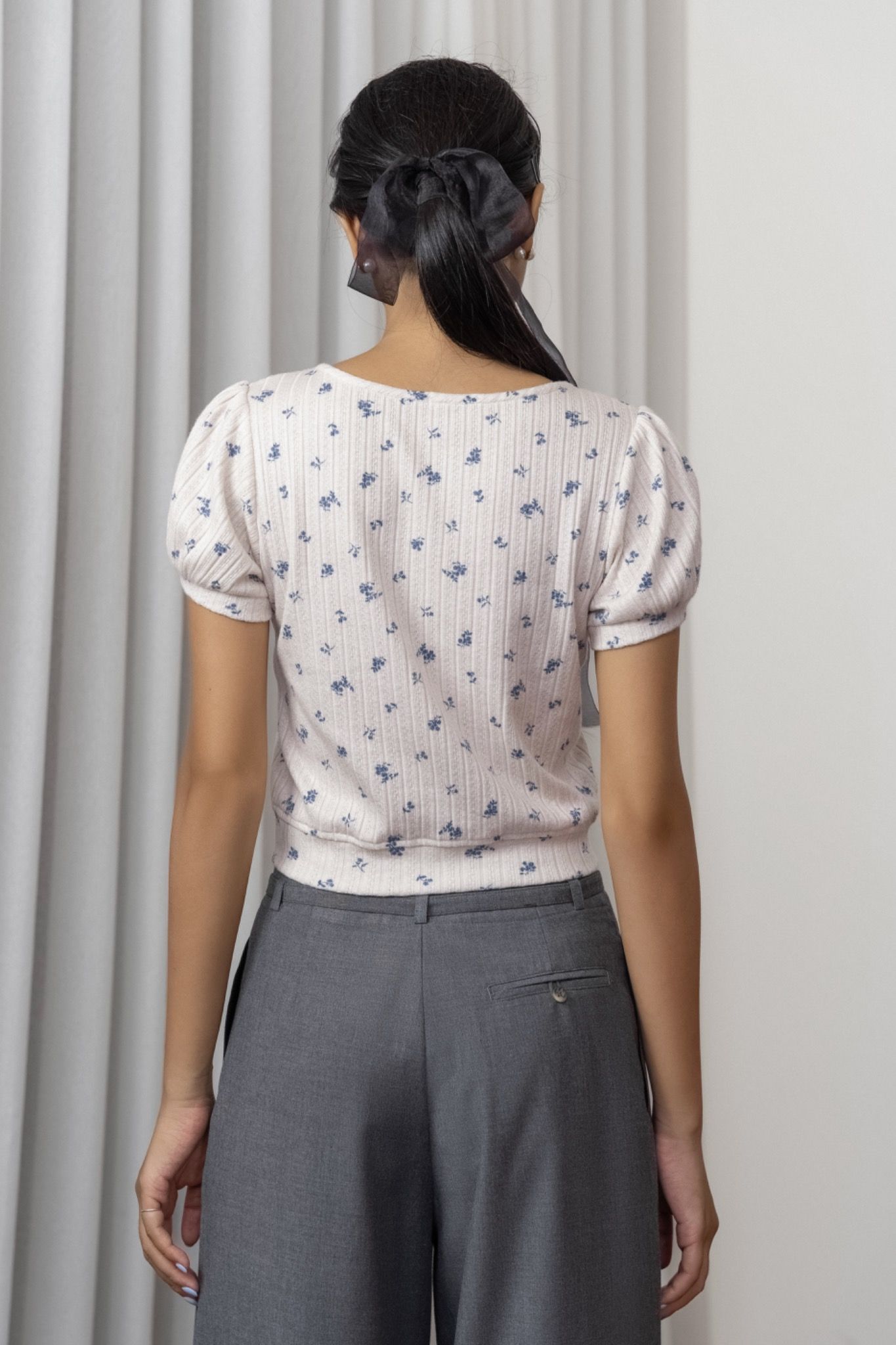 Libe Puff Sleeves Cardigan Top (Pre-order)