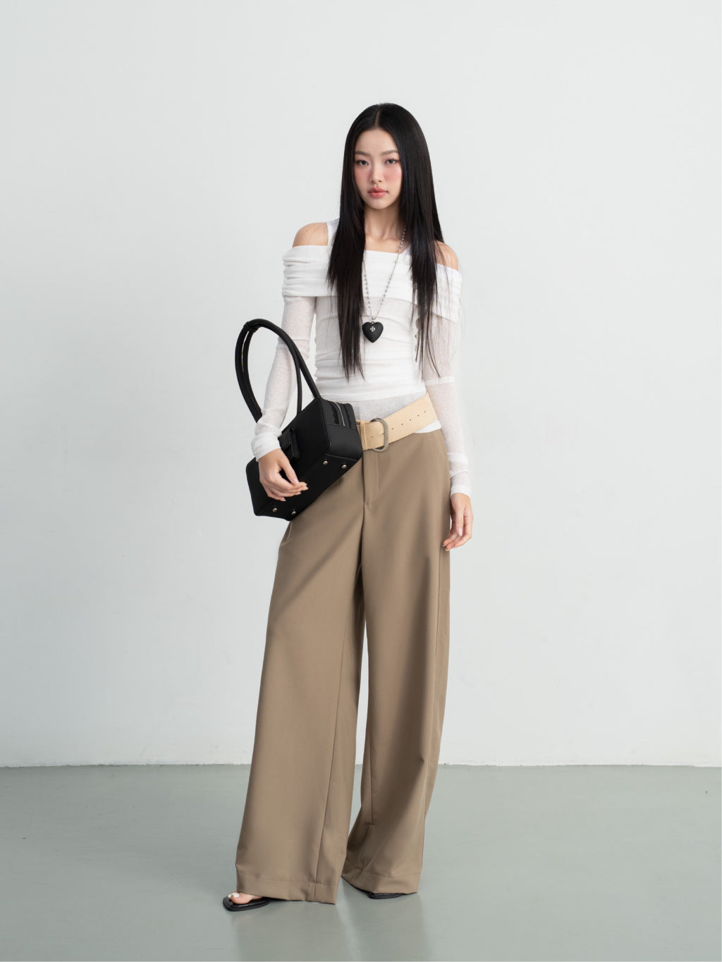 Hoo Design Western Brown Straight-Leg Pants