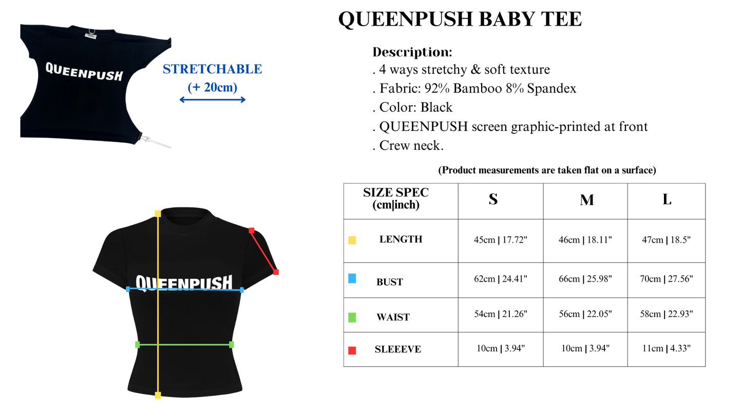 Push Push Queenpush Baby Tee (Pre-order)