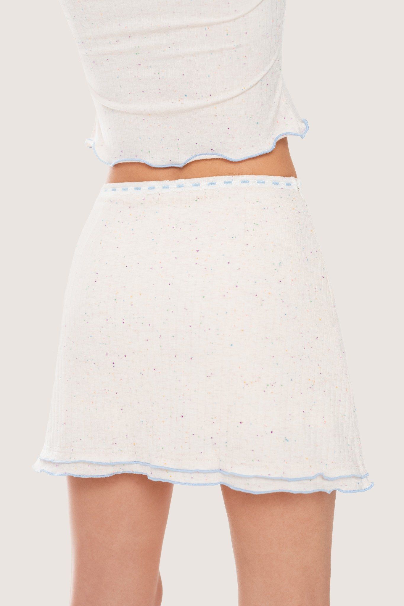 Libe Rainbow Sprinkles Ribbon Trimming Mini Skirt (Pre-order)