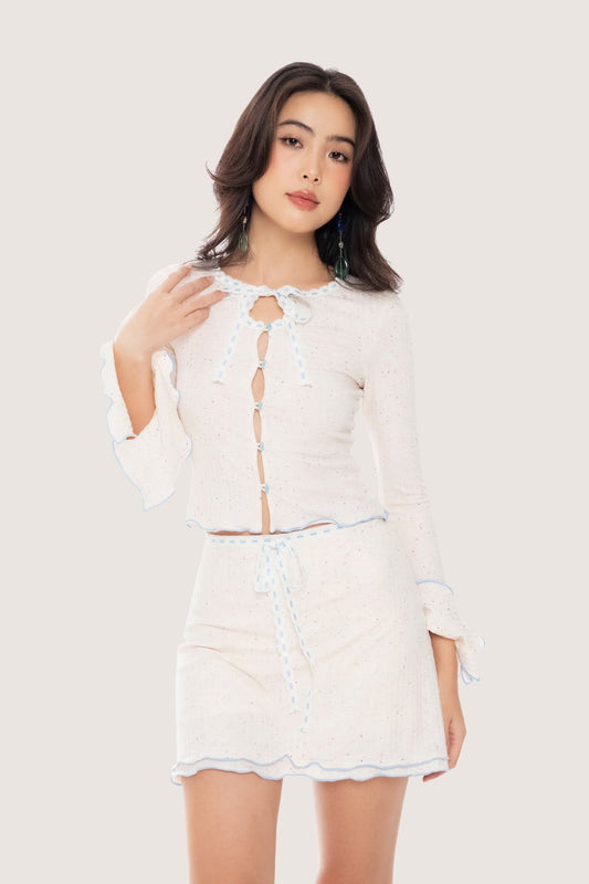 Libe Rainbow Sprinkles Ribbon Trimming Mini Skirt (Pre-order)