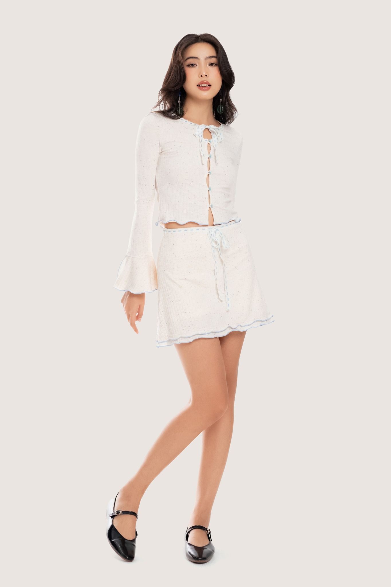 Libe Rainbow Sprinkles Ribbon Trimming Mini Skirt (Pre-order)