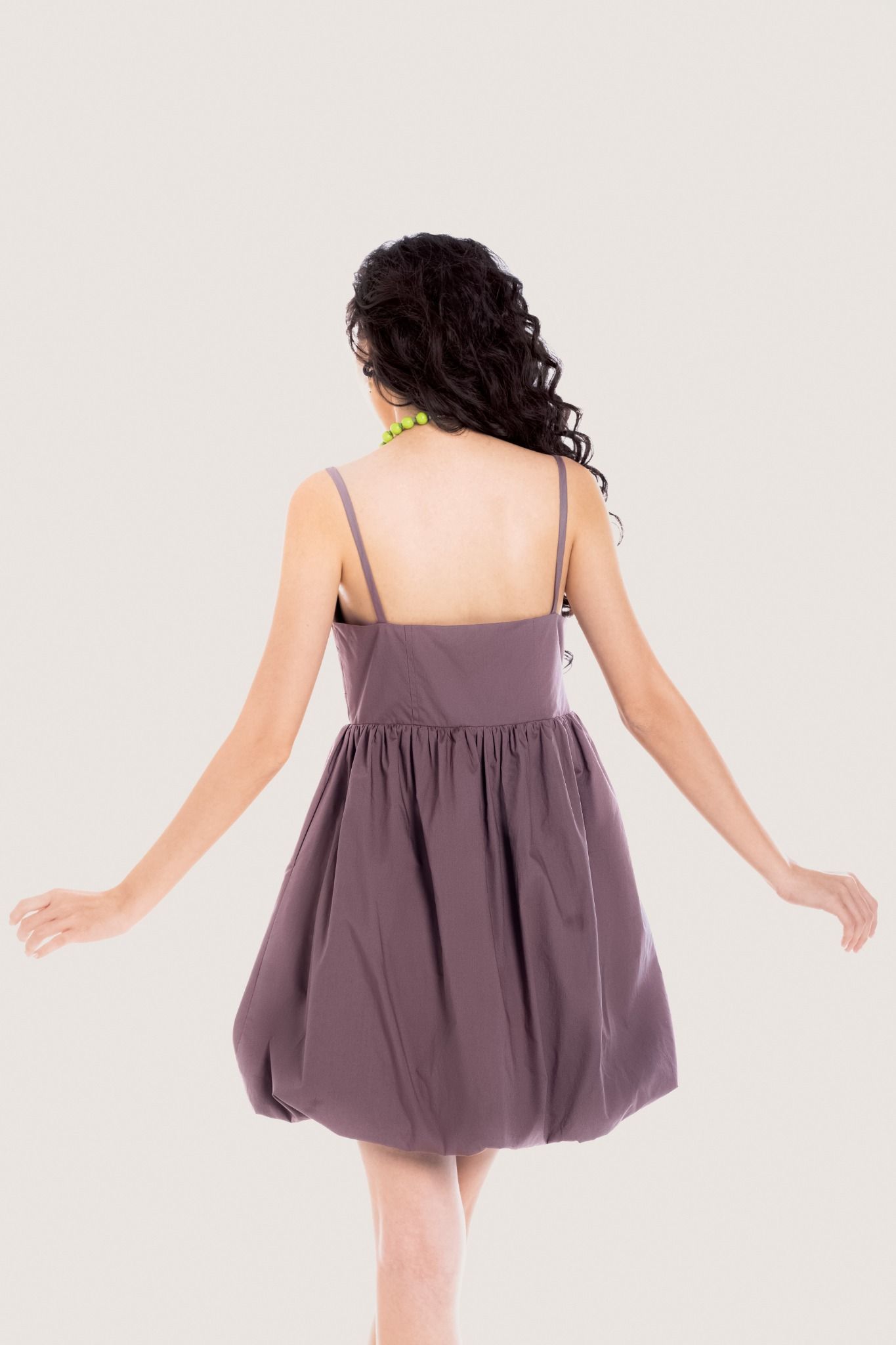 Libe Rose Brown Floral Embellished Bubble Mini Dress (Pre-order)