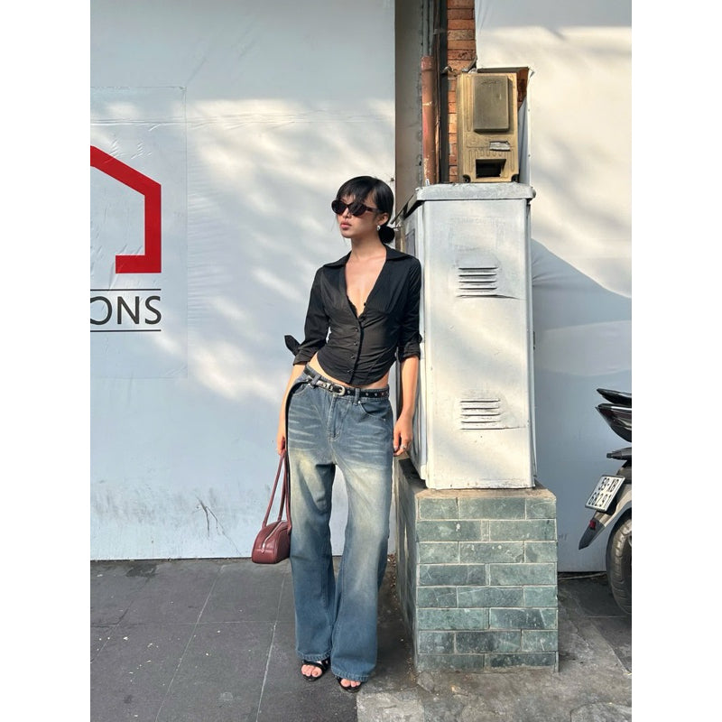 WHOSE Slate Wide Straight Jeans WHOSE (Pre-order)