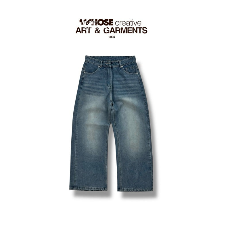 WHOSE Steel Denim Wide Straight Jeans (Pre-order)