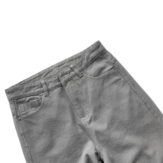 WHOSE Stone Gray Wide Straight Jeans
