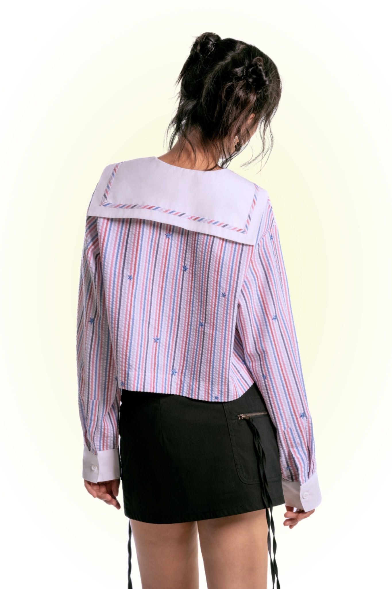 Libe Sailor Collar Crop Shirt (Pre-order)
