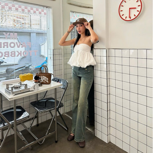 WHOSE Sea Flared Jeans Wash Ver 1