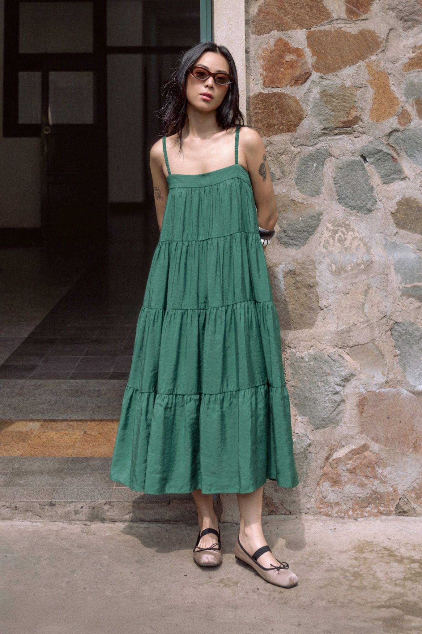 Libe Strappy Babydoll Midi Dress (Pre-order)