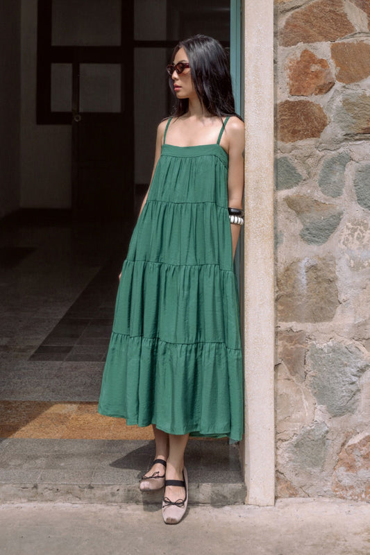Libe Strappy Babydoll Midi Dress (Pre-order)
