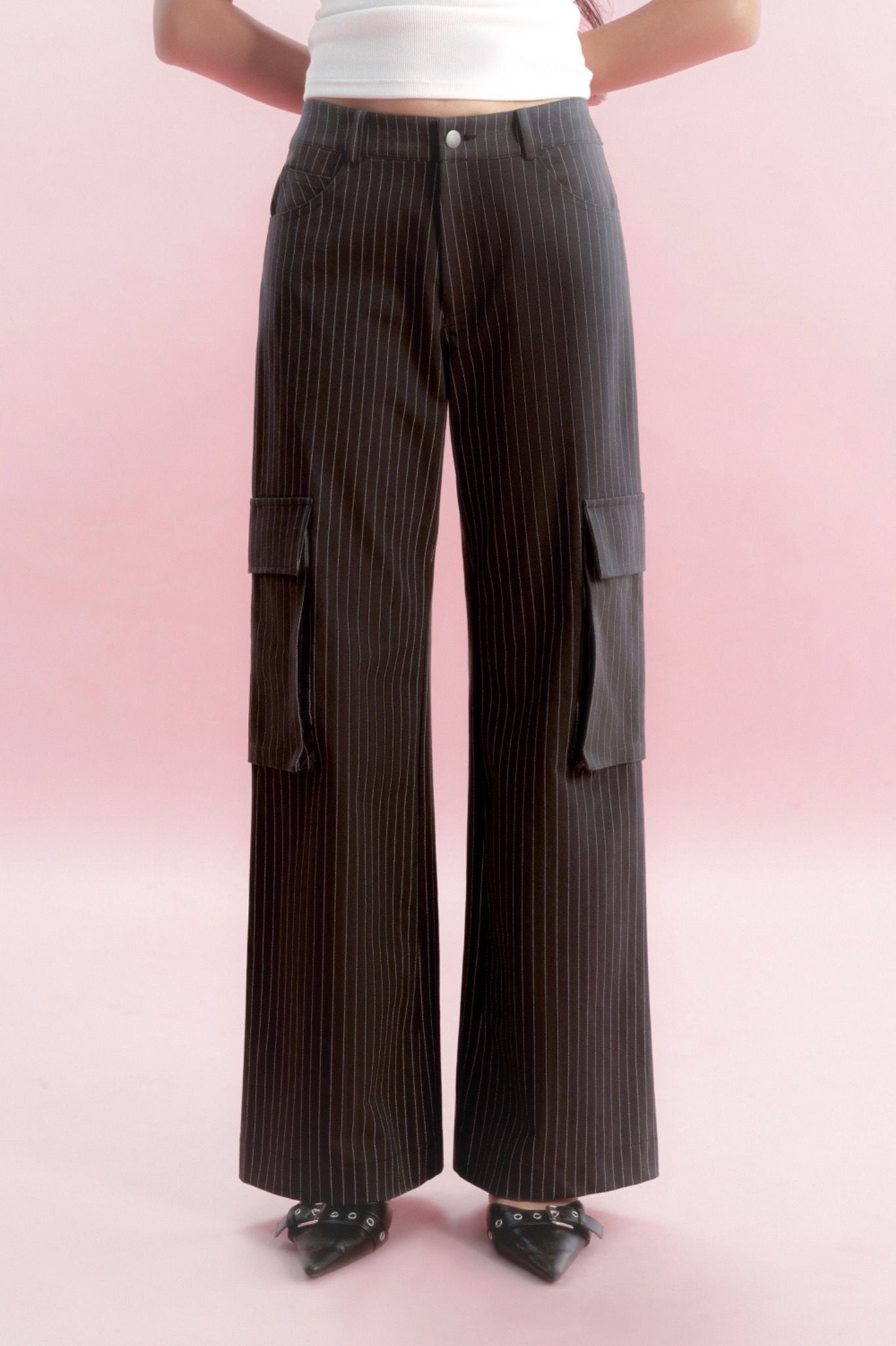 Libe Striped Cargo Trousers (Pre-order)