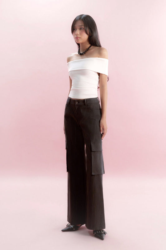 Libe Striped Cargo Trousers (Pre-order)