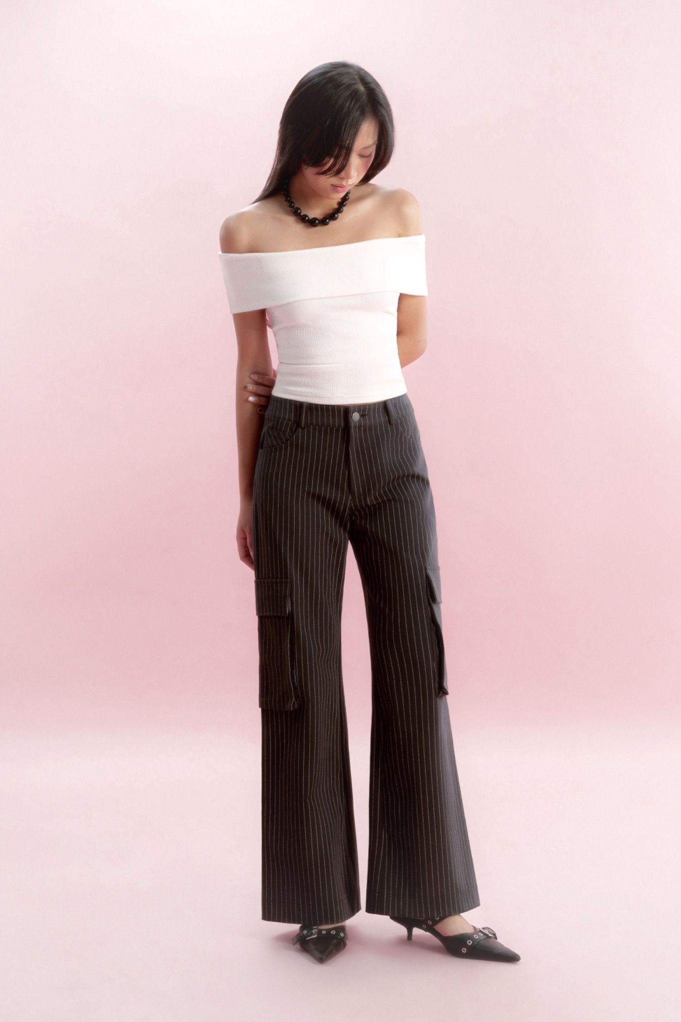 Libe Striped Cargo Trousers (Pre-order)