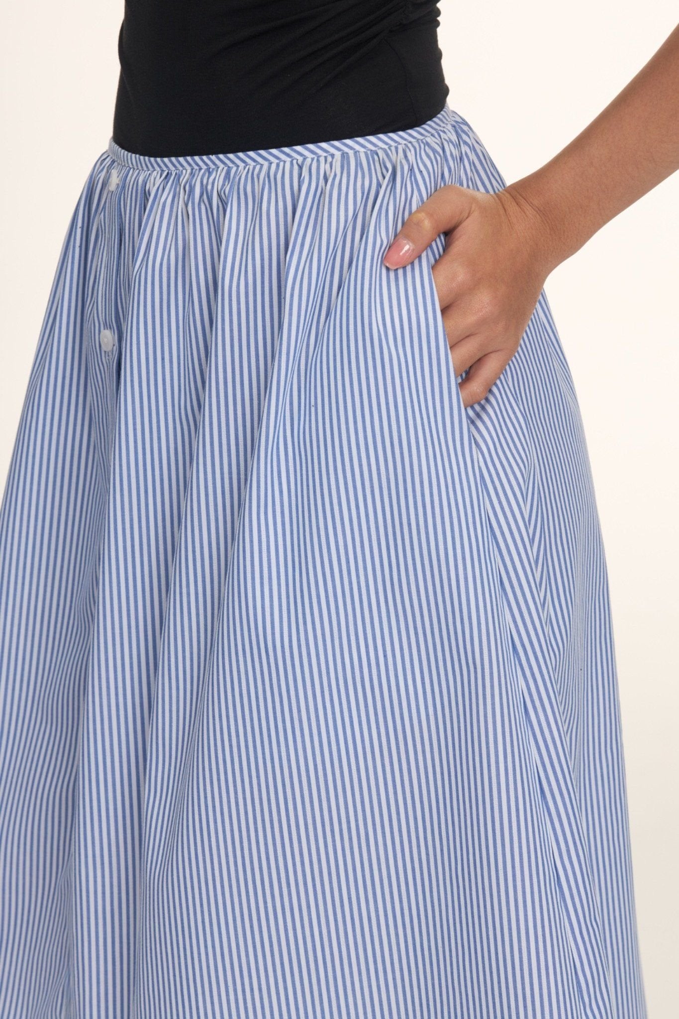 Libe Striped Midi Skirt (Pre-order)