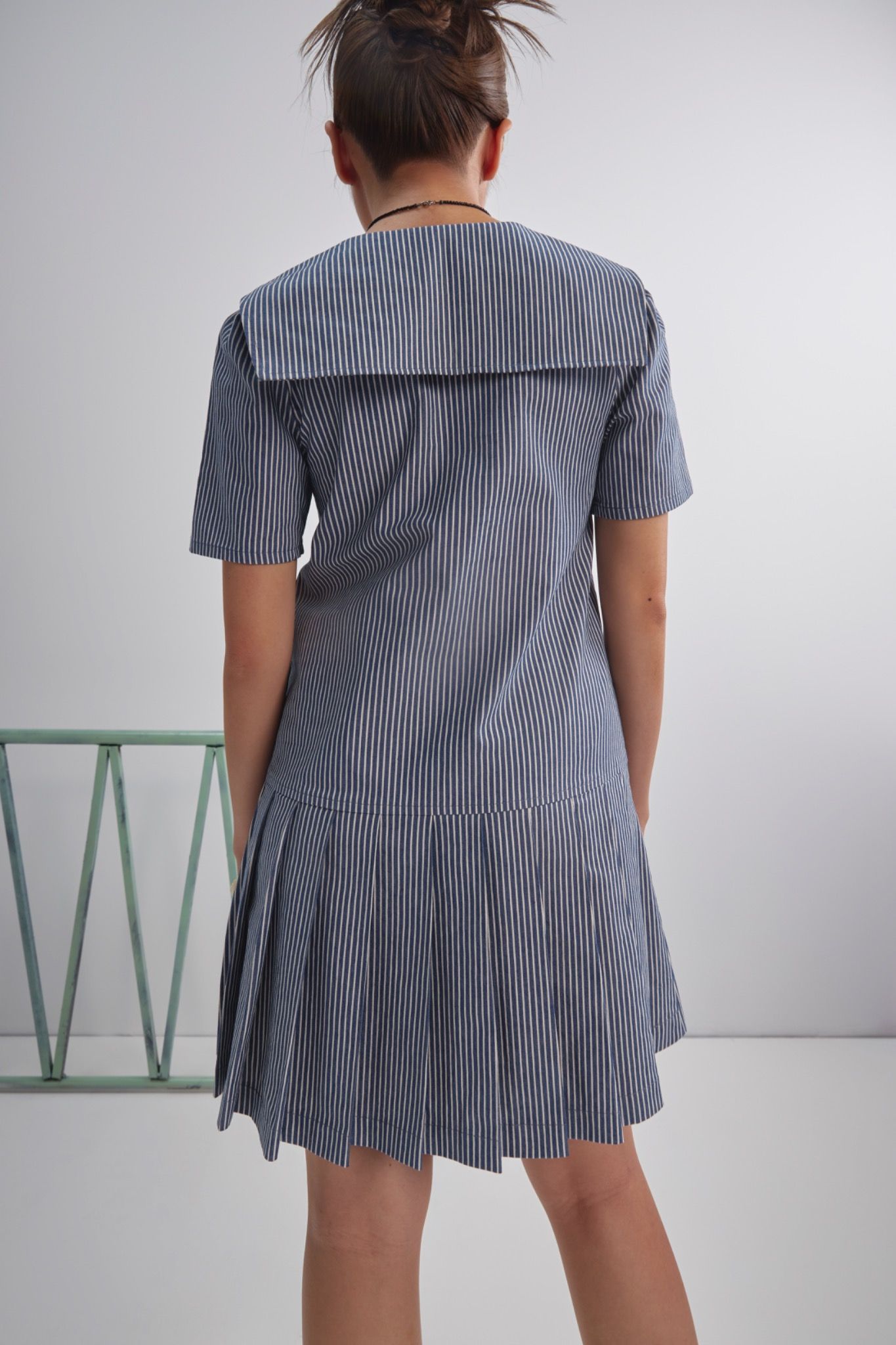 Libe Striped Pleated Mini Dress (Pre-order)