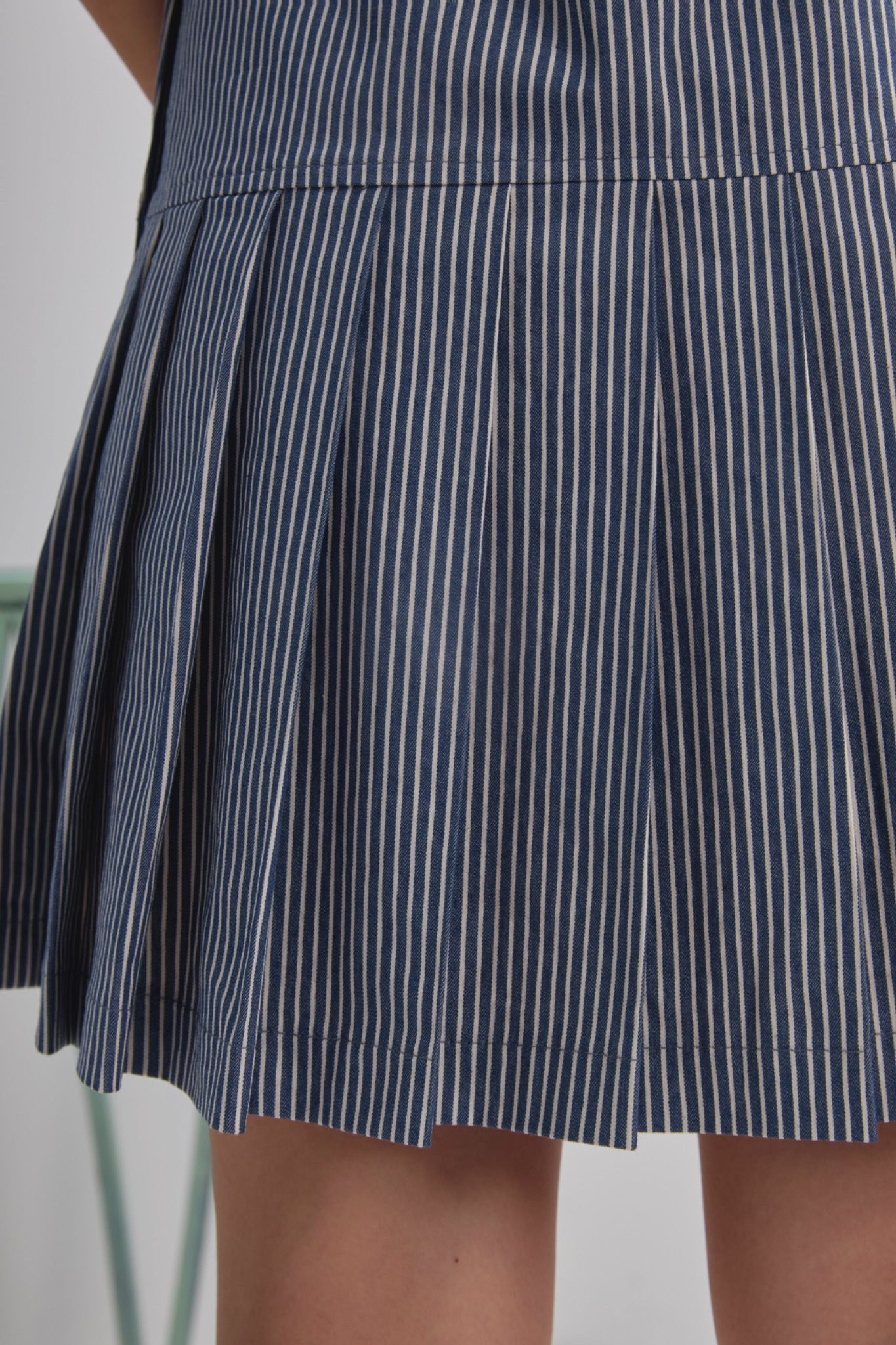 Libe Striped Pleated Mini Dress (Pre-order)