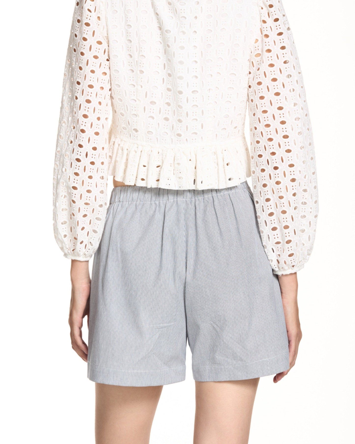 Libe Striped Pleated Shorts (Pre-order)