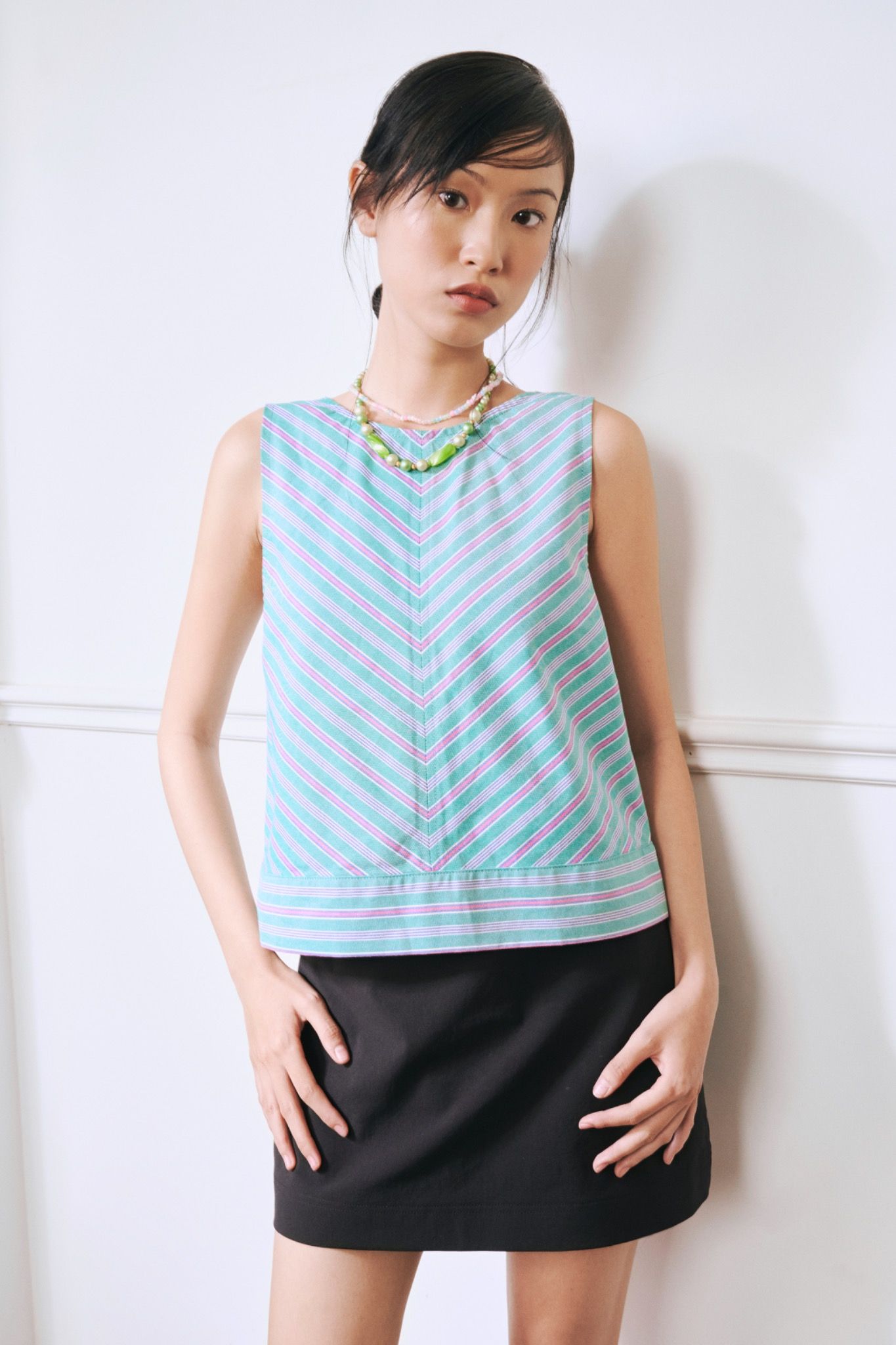 Libe Striped Sleeveless Top (Pre-order)