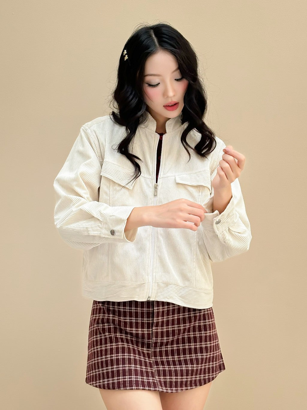 Mieufashionista Corduroy Jacket Sunrise