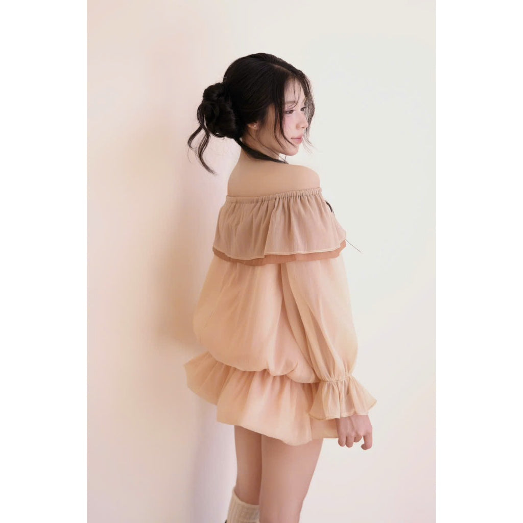 Aguja Tige Off-Shoulder Bubble Dress (Pre-order)