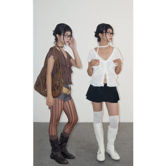 UYU.label Hikari Ruffle Top with Thin Scarf (Pre-order)