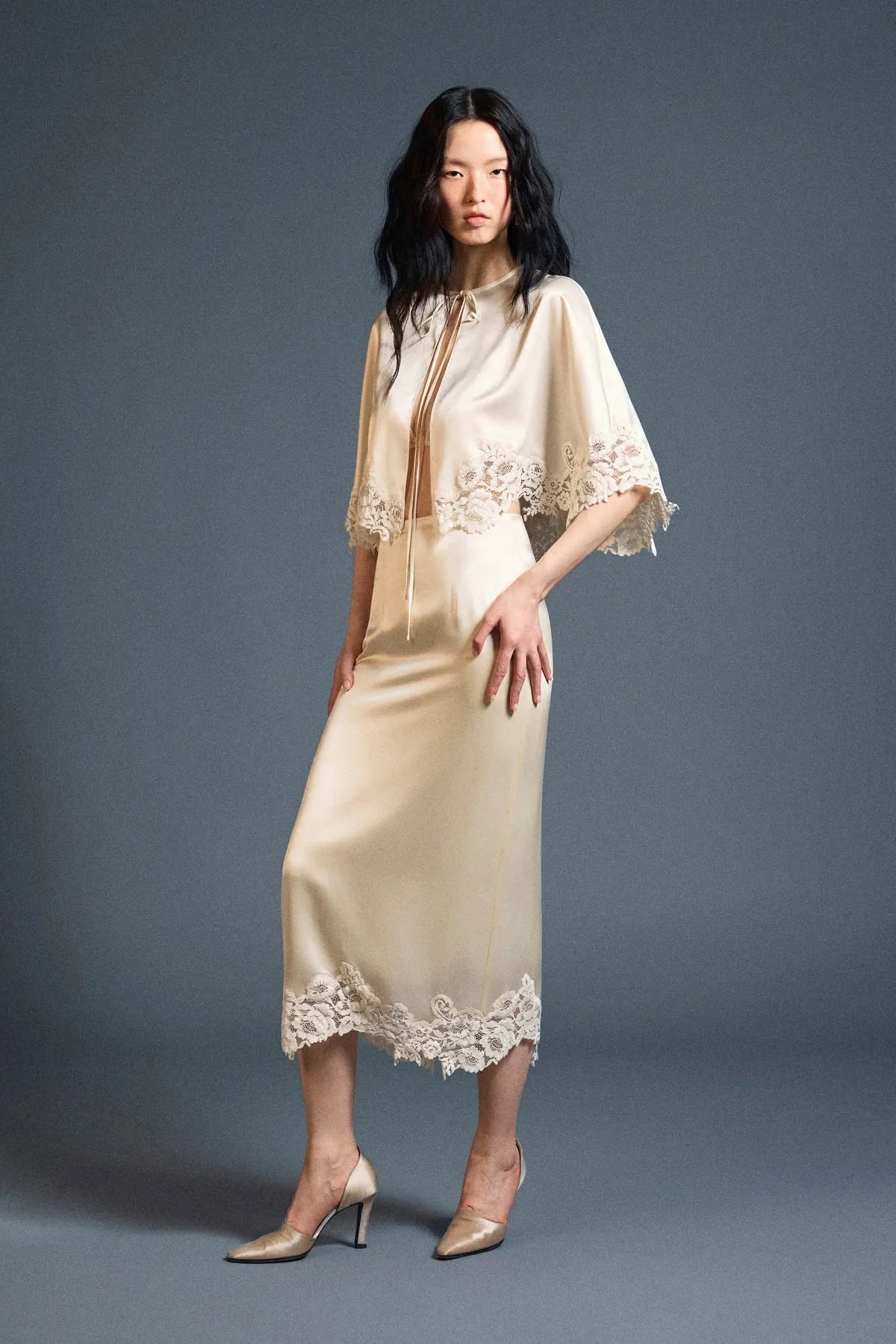 Huong Boutique Velour Silk Skirt