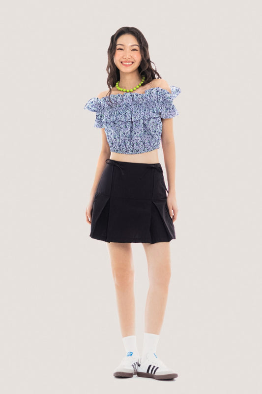 Libe Violet Floral Off Shoulder Top (Pre-order)
