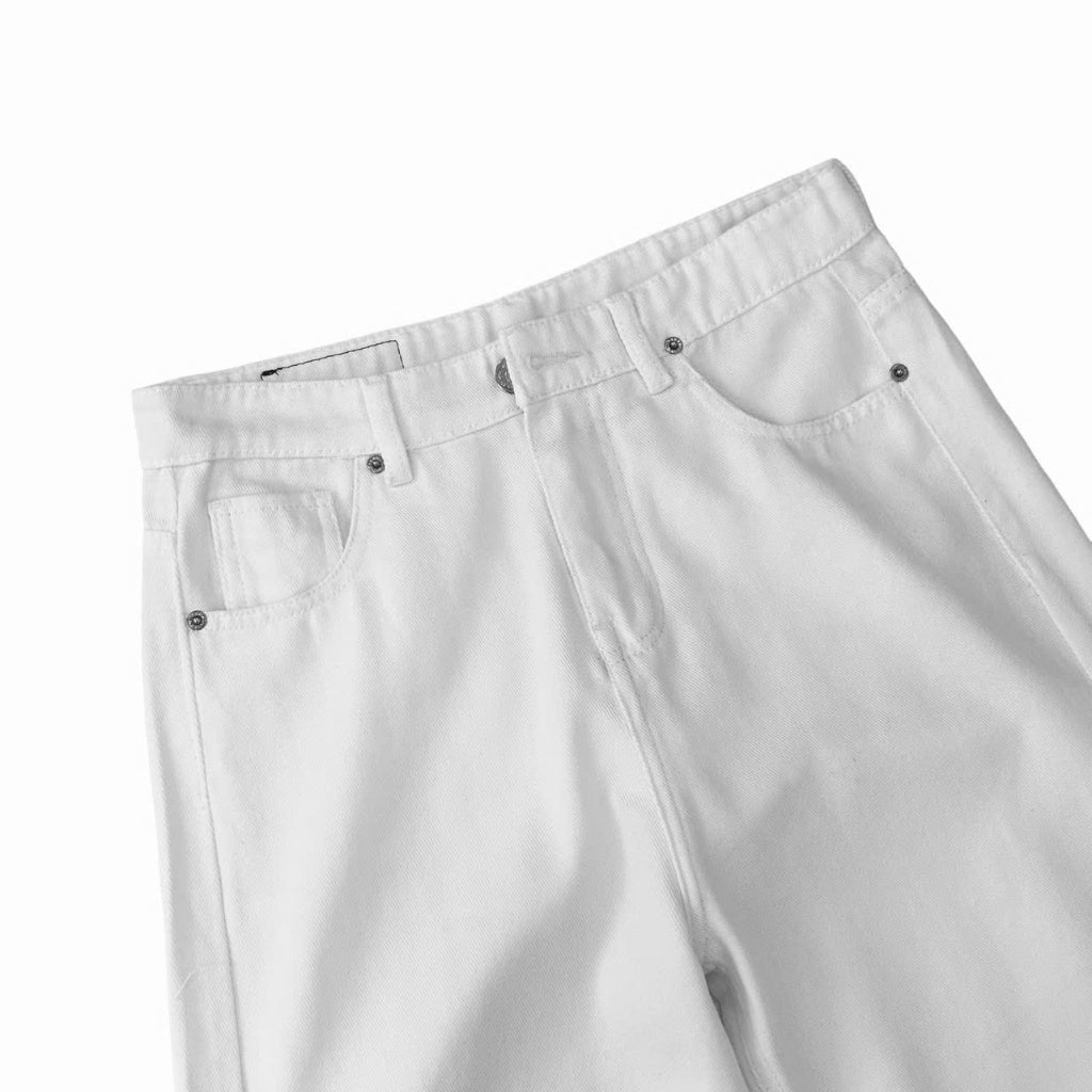 WHOSE White Wide Straight Jeans