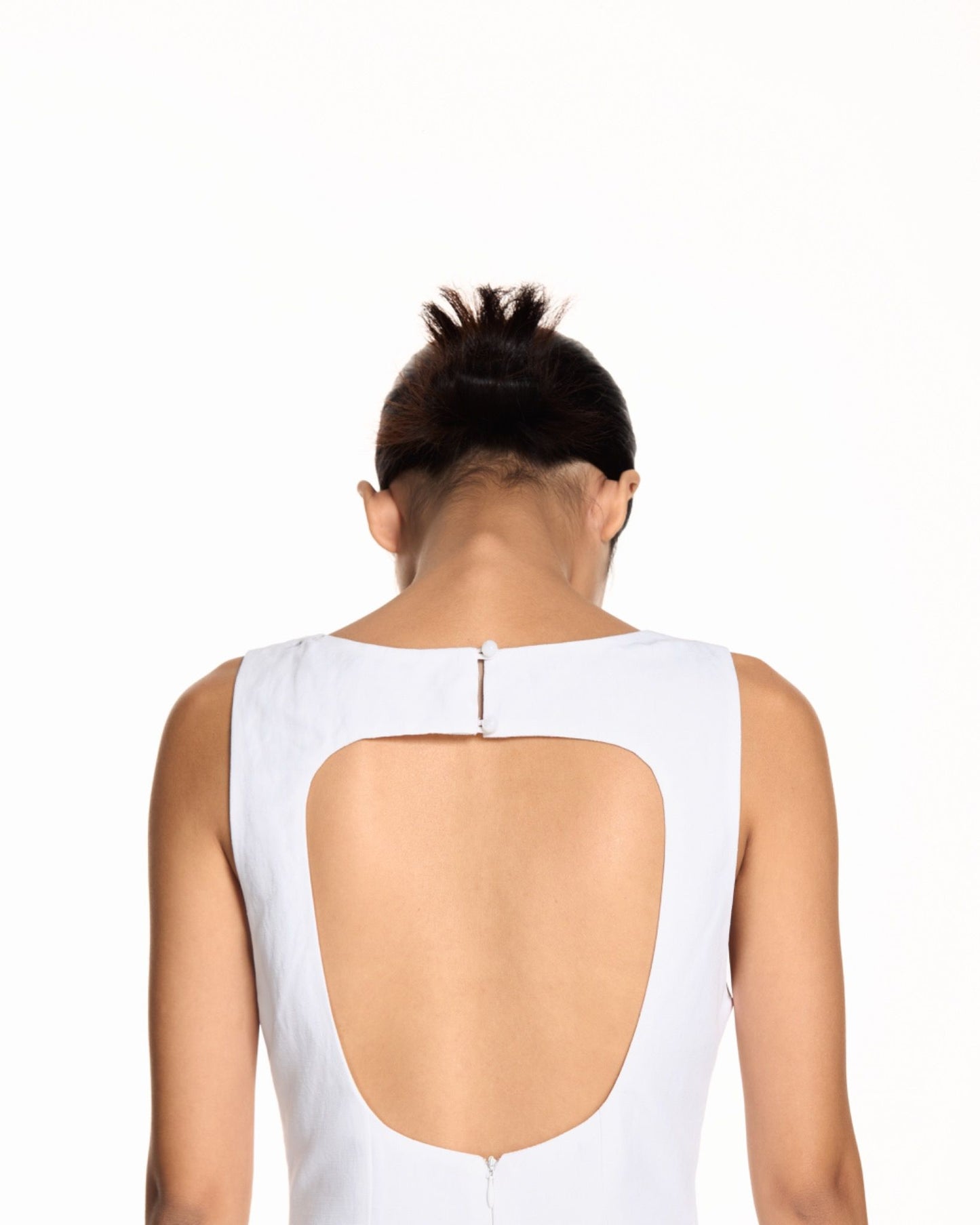 Libe White Boat Neck Mini Dress (Pre-order)