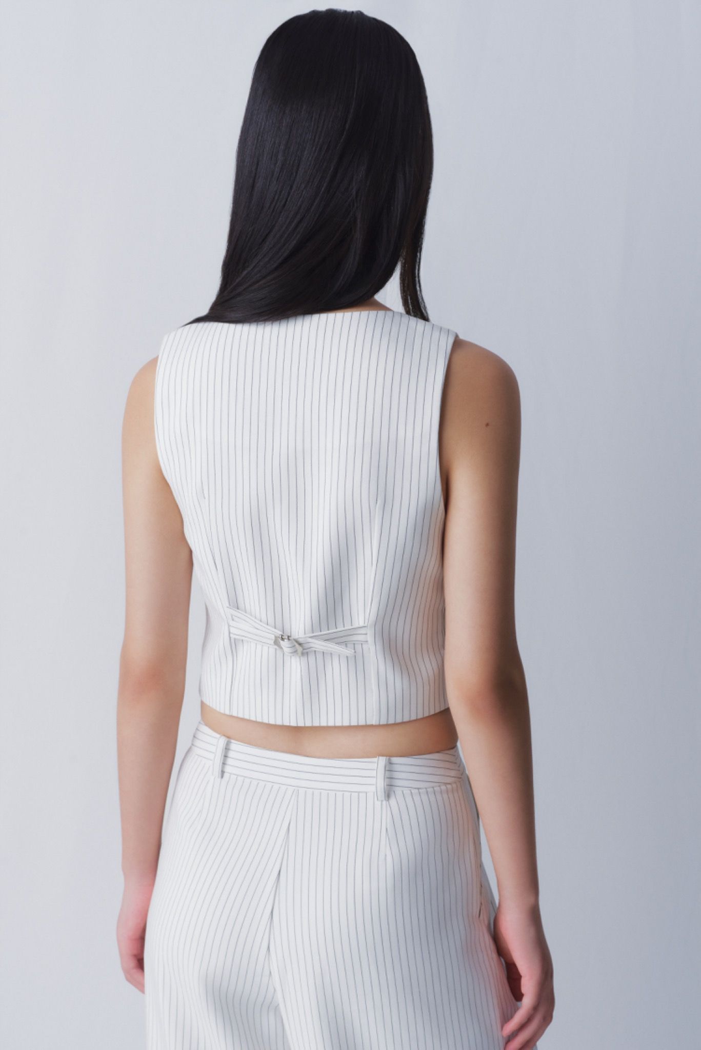 Libe White Fitted Gilet Top (Pre-order)