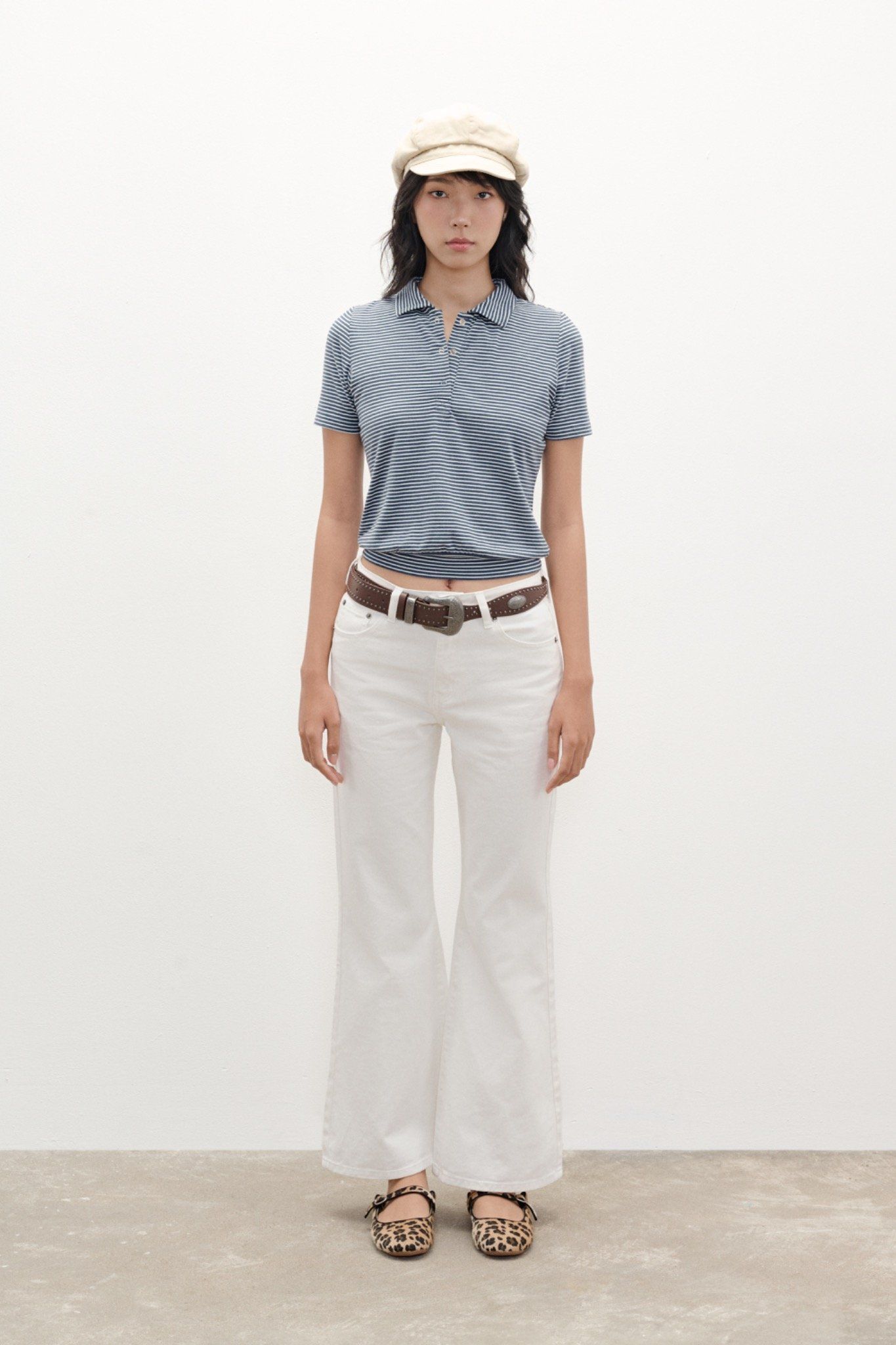 Libe White Flared Denim Jeans (Pre-order)