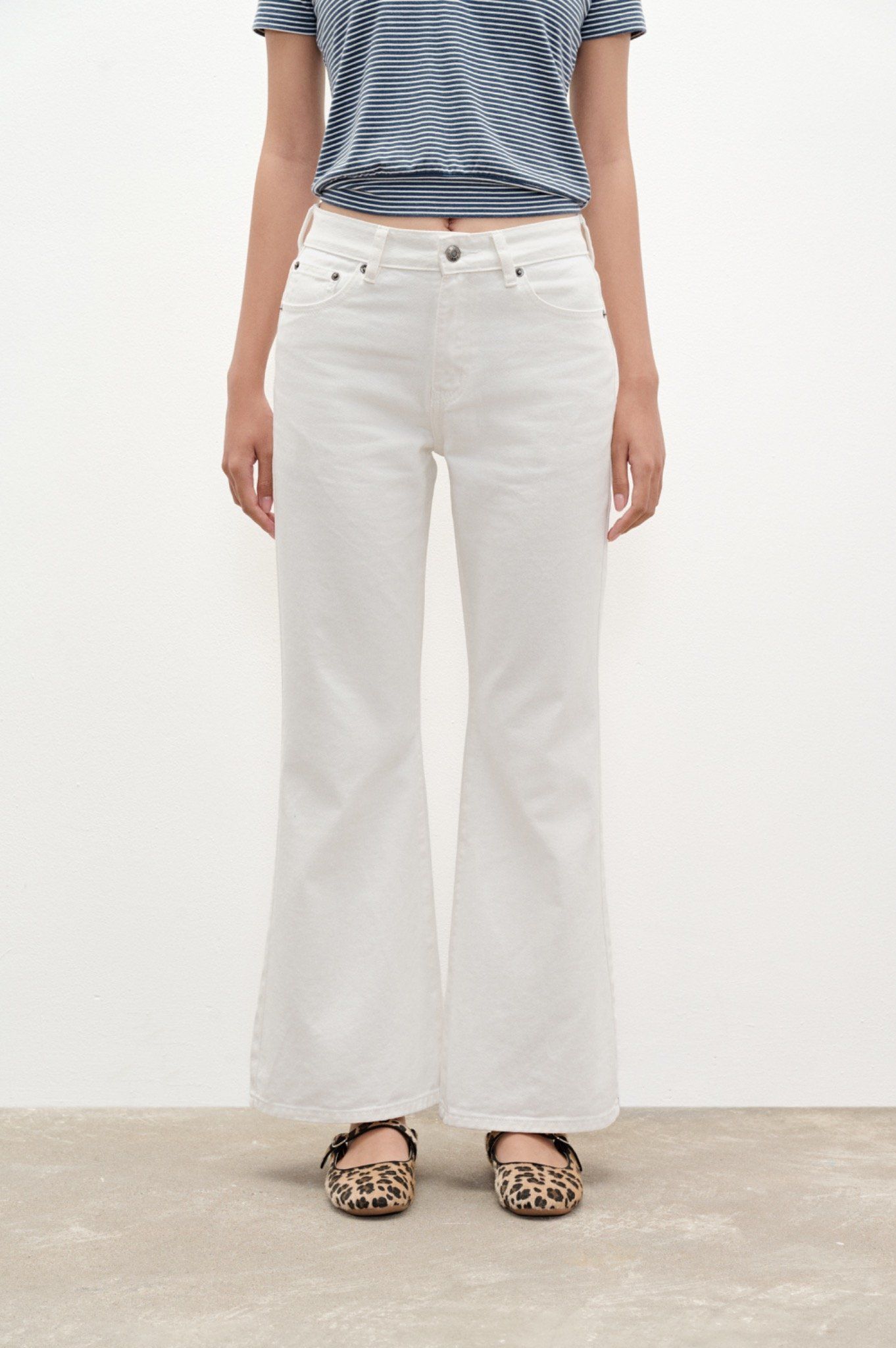 Libe White Flared Denim Jeans (Pre-order)