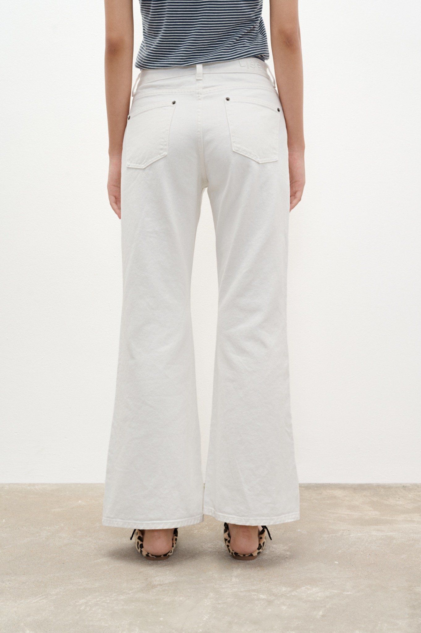 Libe White Flared Denim Jeans (Pre-order)