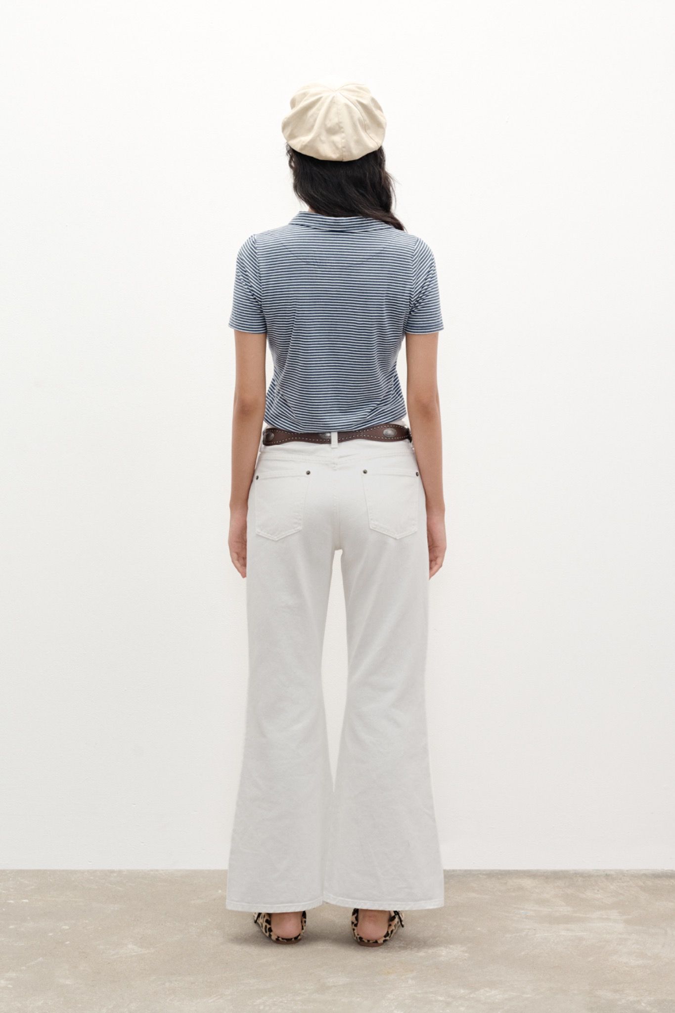 Libe White Flared Denim Jeans (Pre-order)