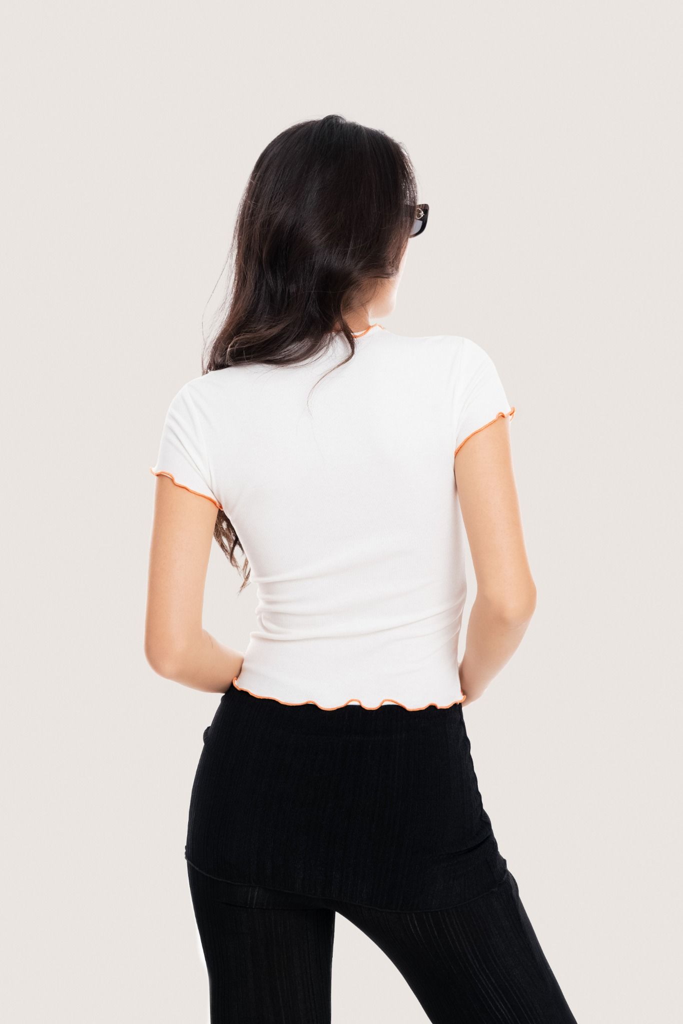 Libe White Flowers Embellished Crop Top (Pre-order)
