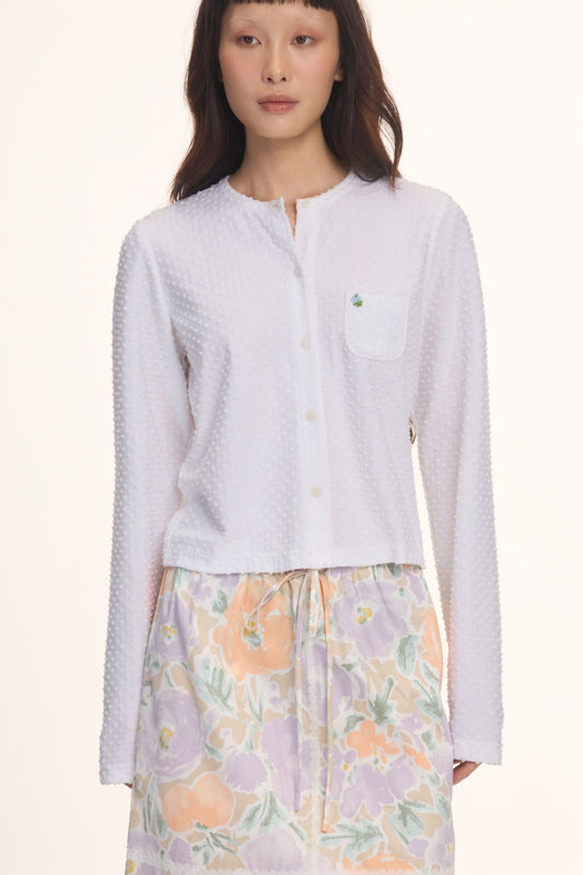 Libe White Long Sleeve Cardigan (Pre-order)